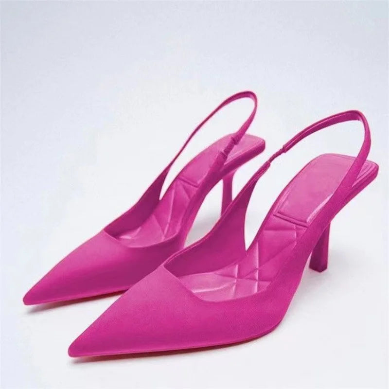 Pointed-toe Slingback Heels