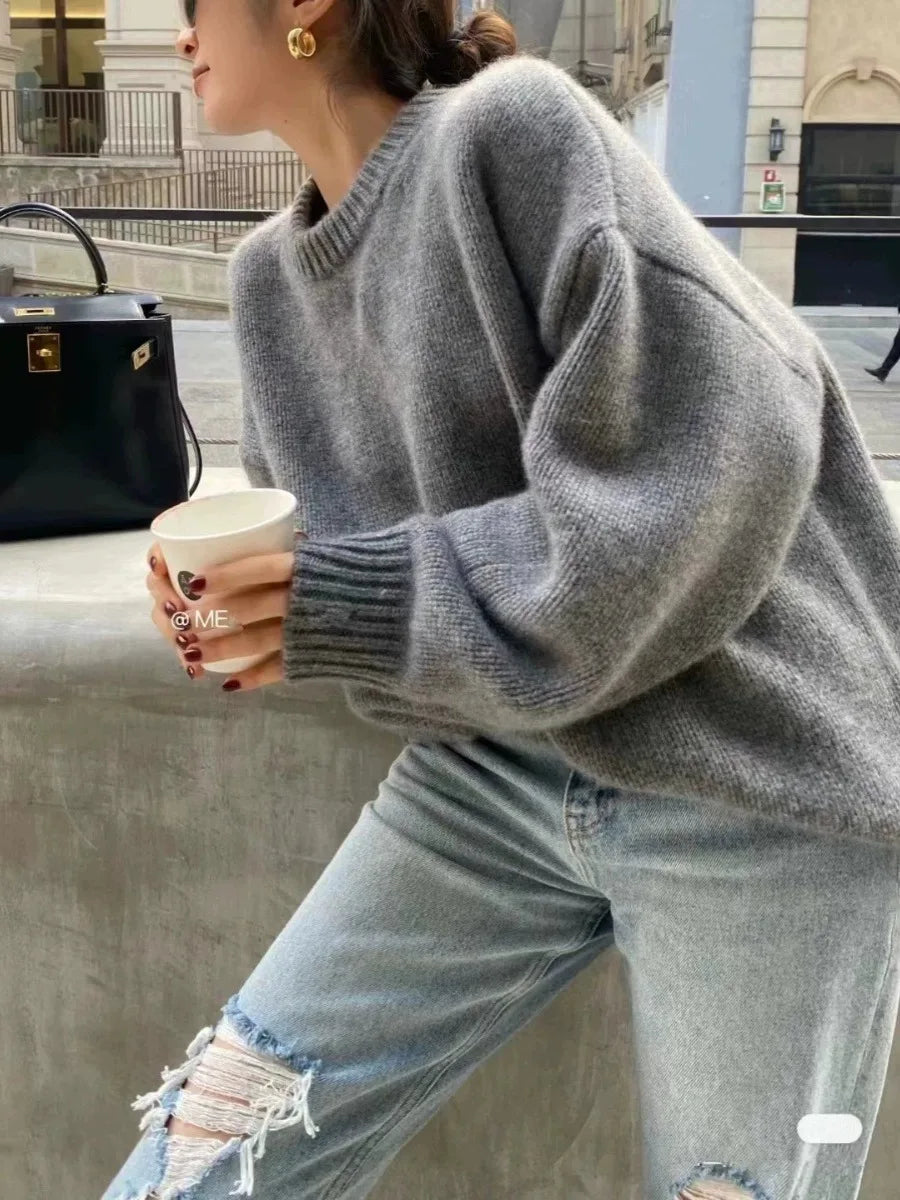 Relaxed Crewneck Cashmere Sweater