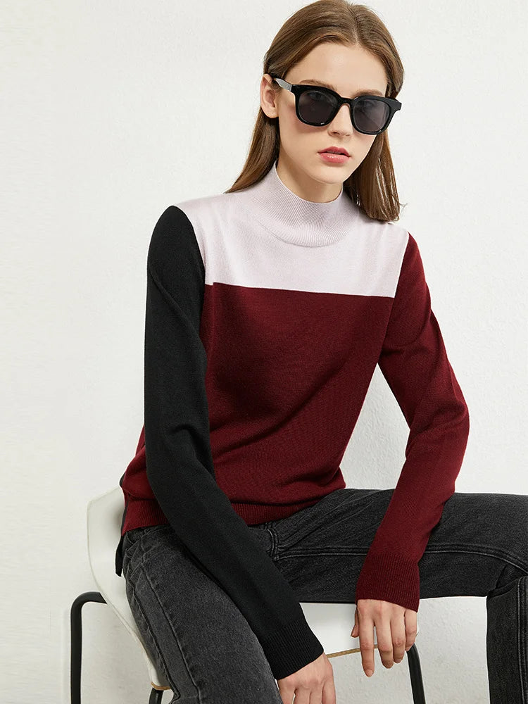 Amii Color Block Turtleneck