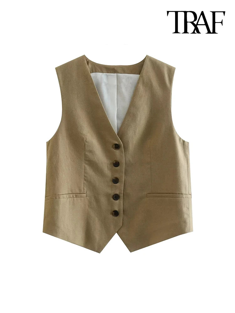 Traf Vintage Suit Vest