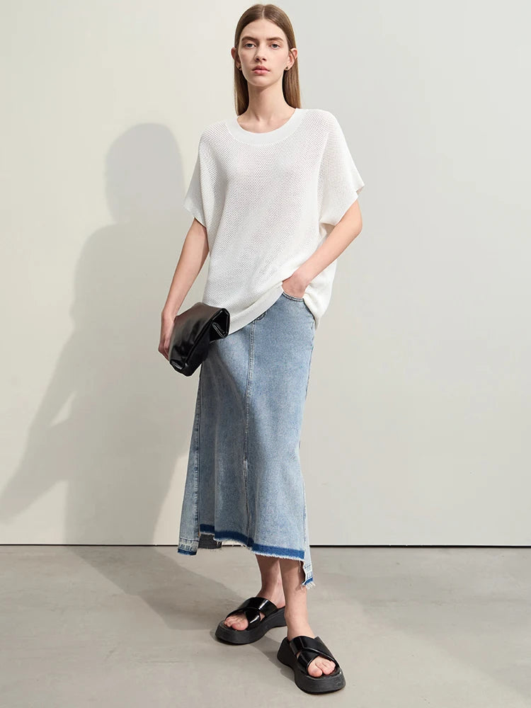 Amii Viscose Knit Short-Sleeved Top