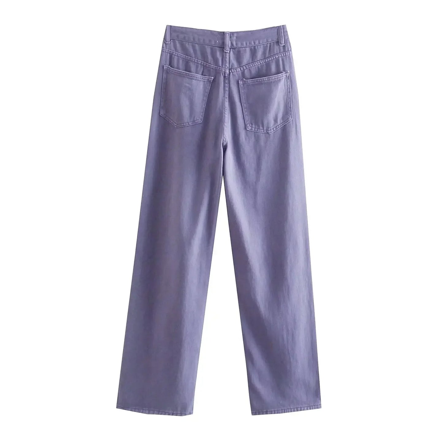 Straight-Leg Frayed Hem Pants