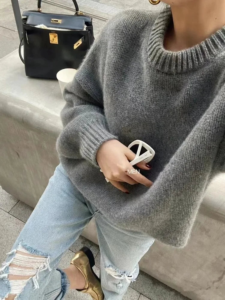 Relaxed Crewneck Cashmere Sweater