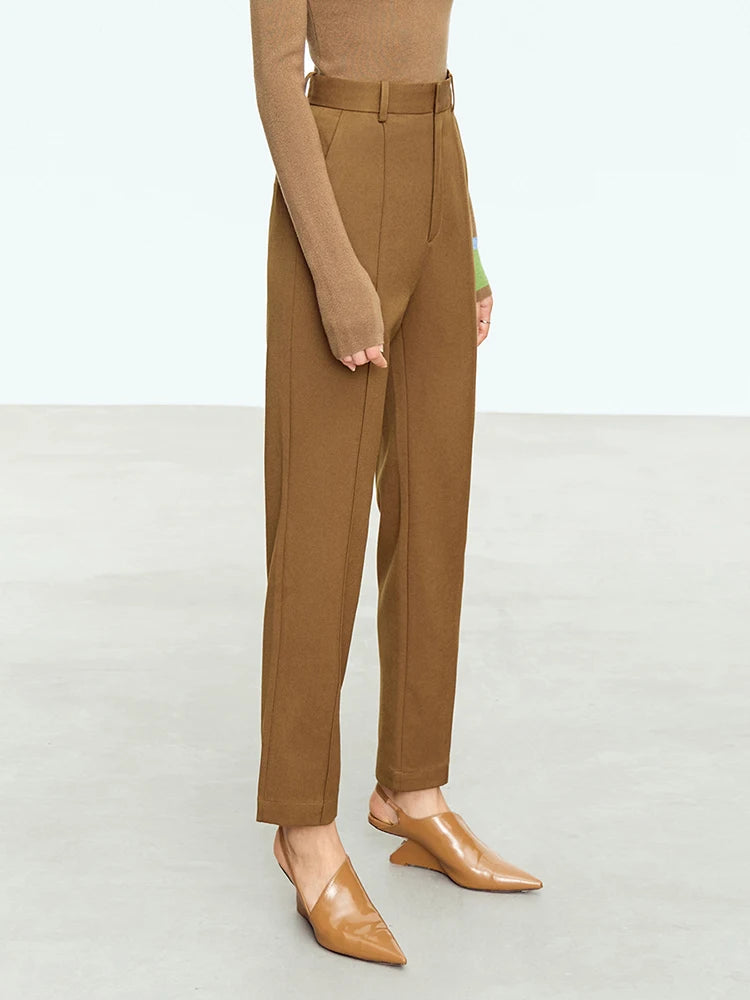 Amii Slim-Fit Twill Ankle Pants