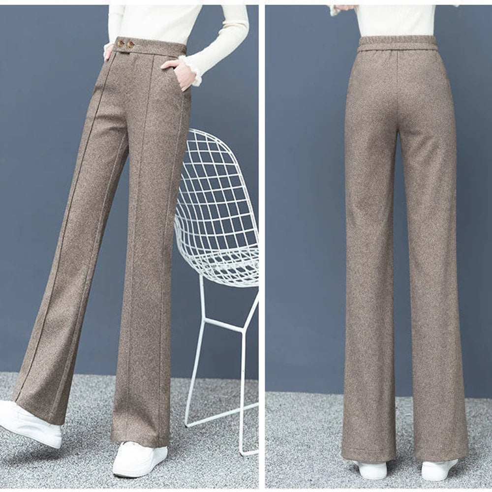 Boot-Cut Wool-Blend Trouser