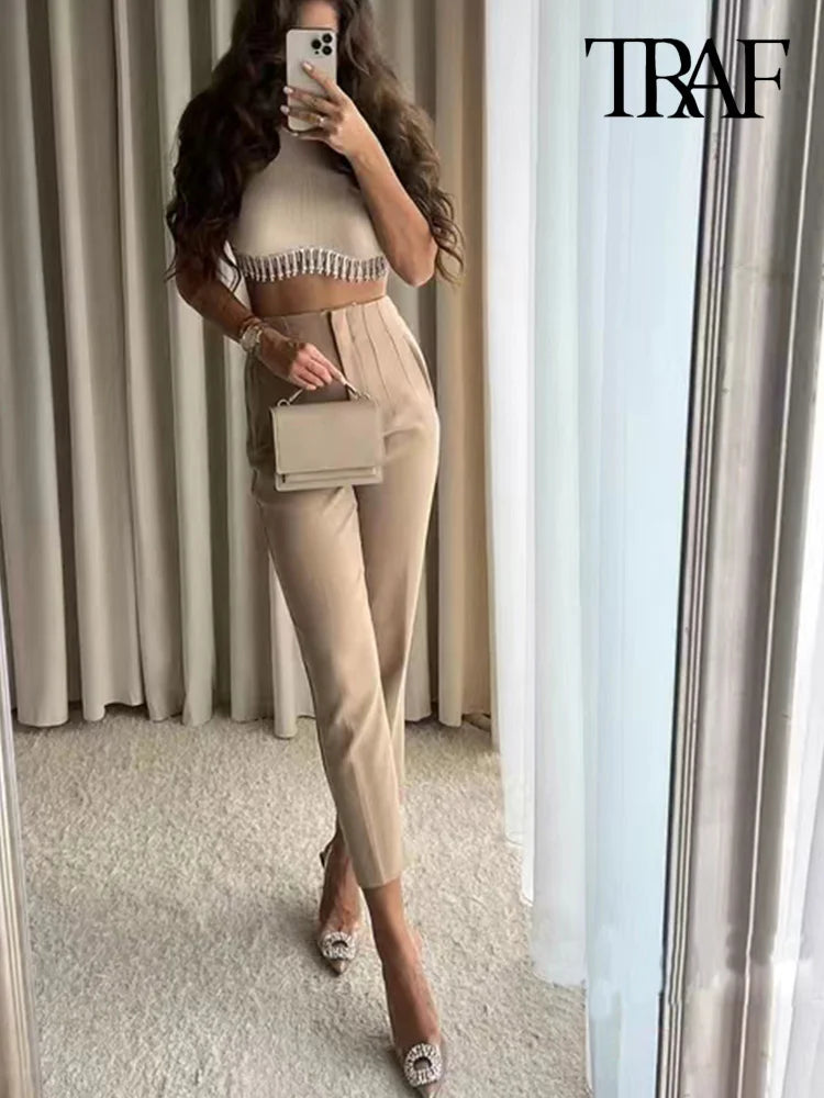 Traf Vintage Ankle Trousers