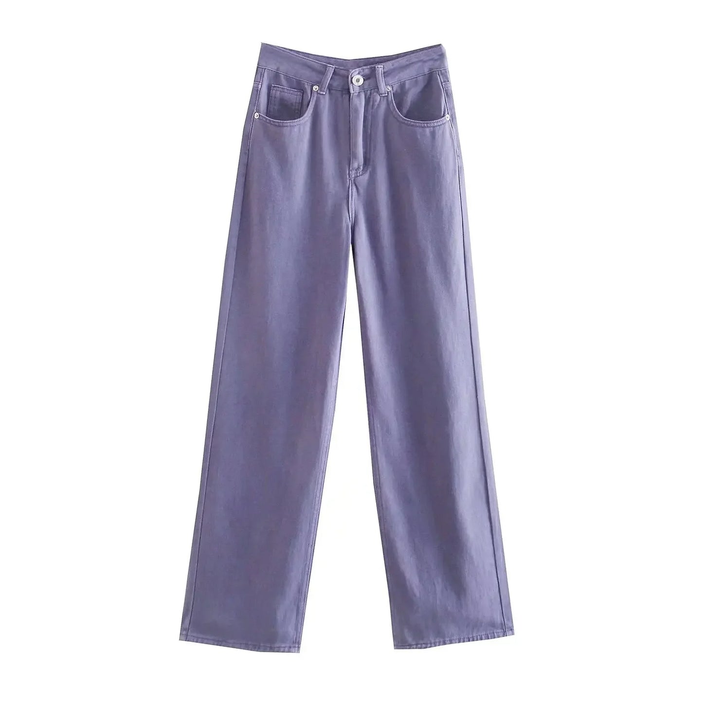 Straight-Leg Frayed Hem Pants
