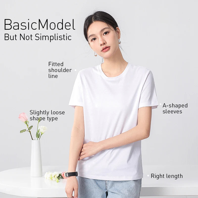 Short-Sleeved Cotton Silk Top