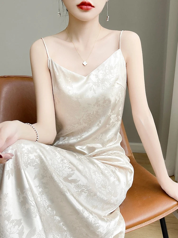 Satin Brocade Camisole Dress