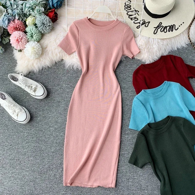 Cotton Knit BodyCon Mini Dress