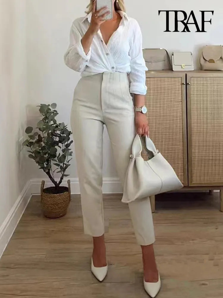 Traf Vintage Ankle Trousers