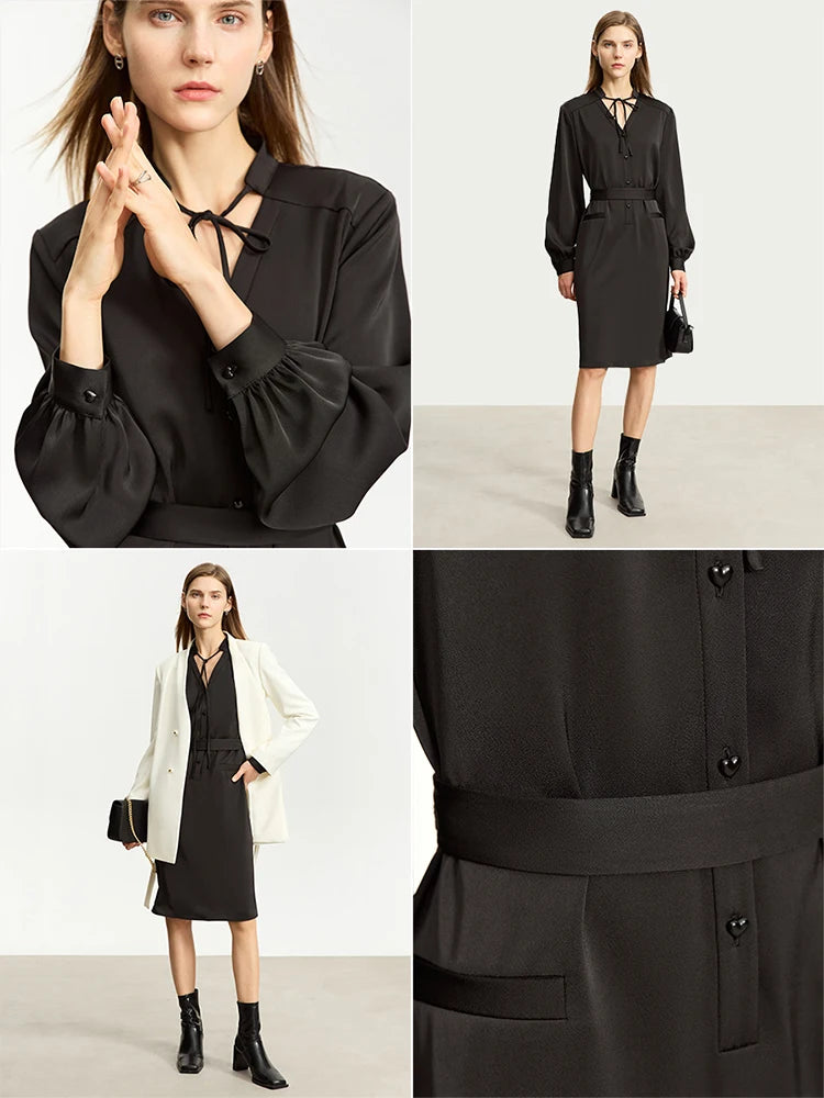 Amii Lantern-Sleeve Dress