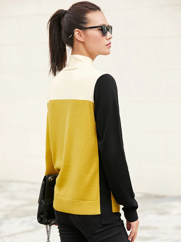 Amii Color Block Turtleneck