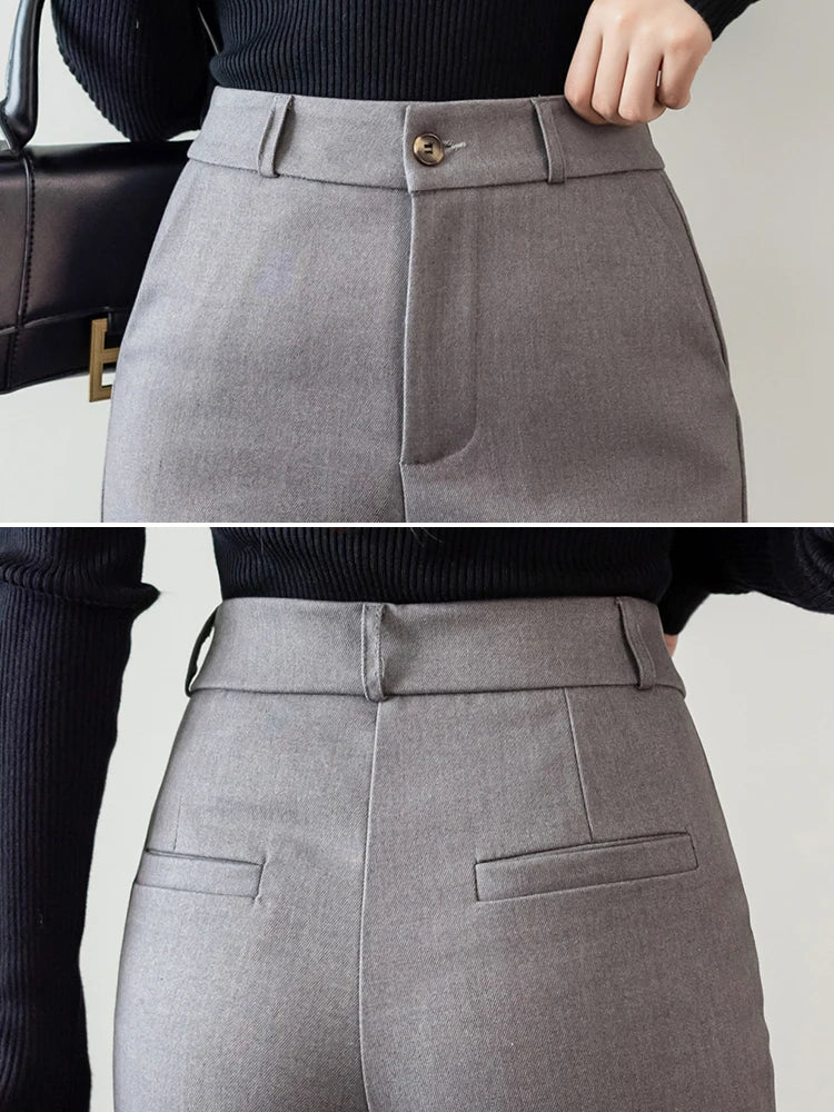 Cotton-Blend Flare Trousers