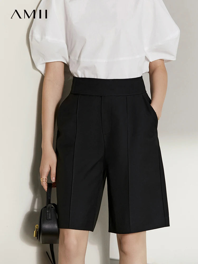 Amii Twill Knee-Length Shorts