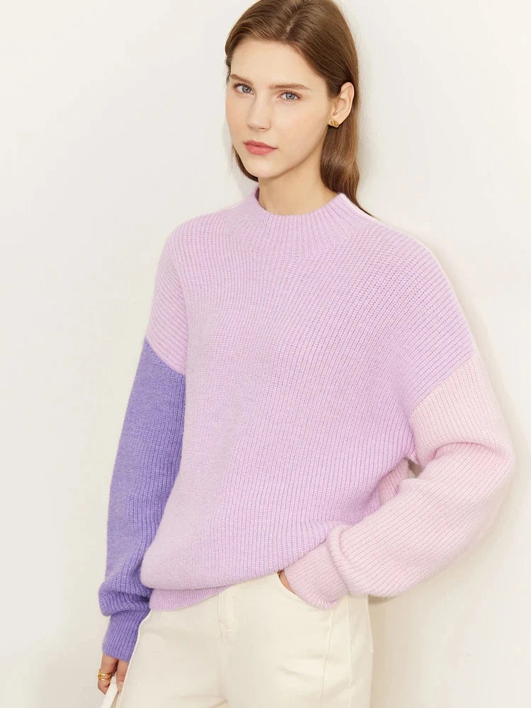 Amii Color Block Relaxed Sweater