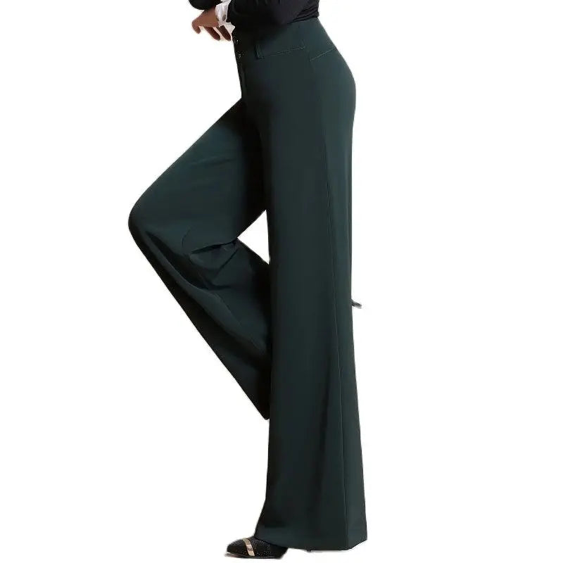 Wide-Leg Spring Twill Trousers