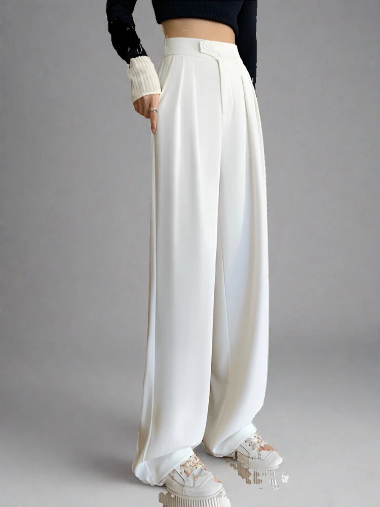 Tall Wide-Leg Summer Twill Trousers