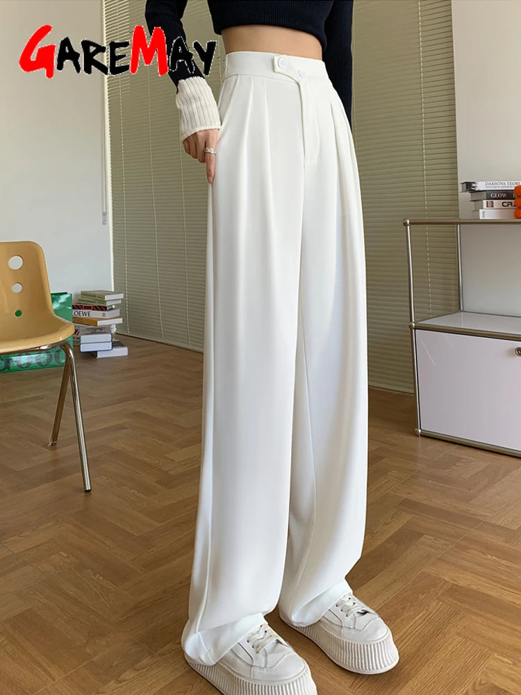 Wide-Leg Summer Twill Trousers