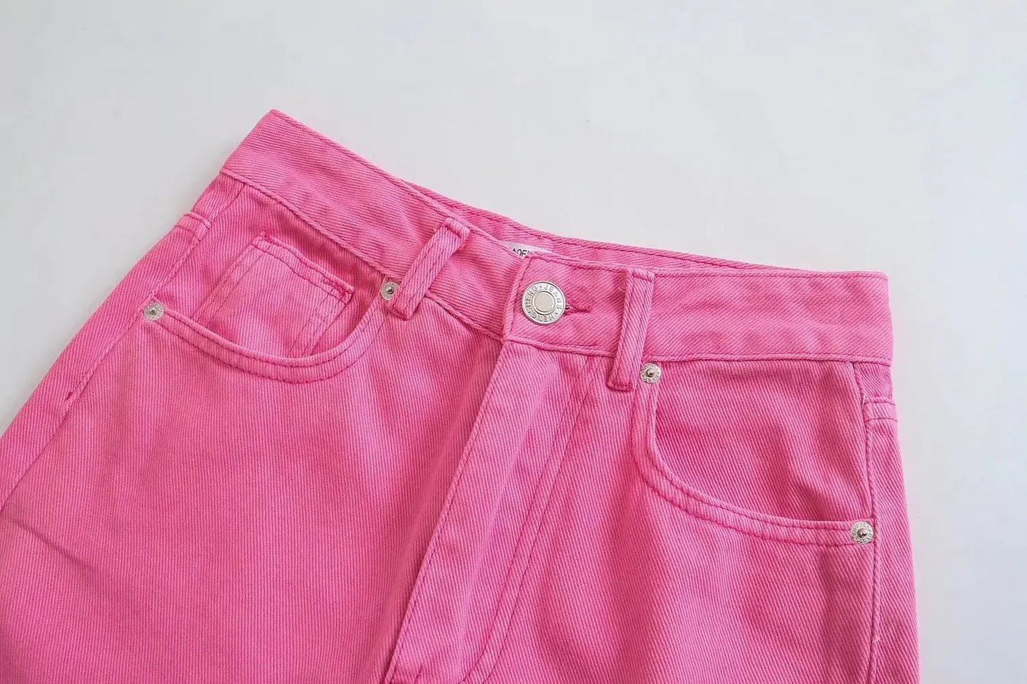 Straight-Leg Frayed Hem Pants