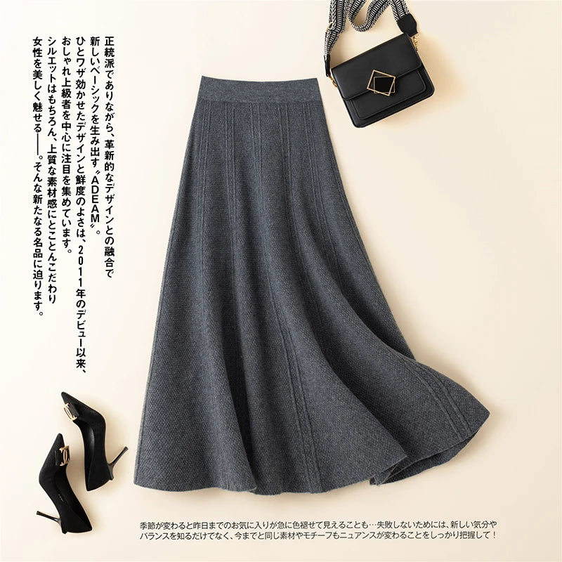 Beliarst Merino Wool Midi Skirt