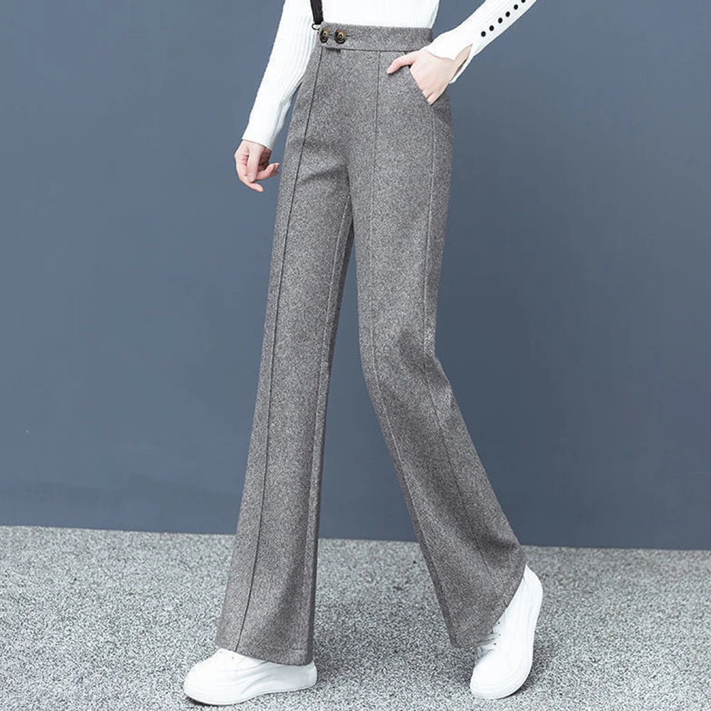 Boot-Cut Wool-Blend Trouser