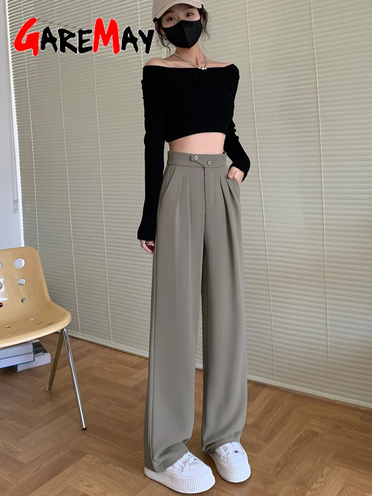 Tall Wide-Leg Summer Twill Trousers