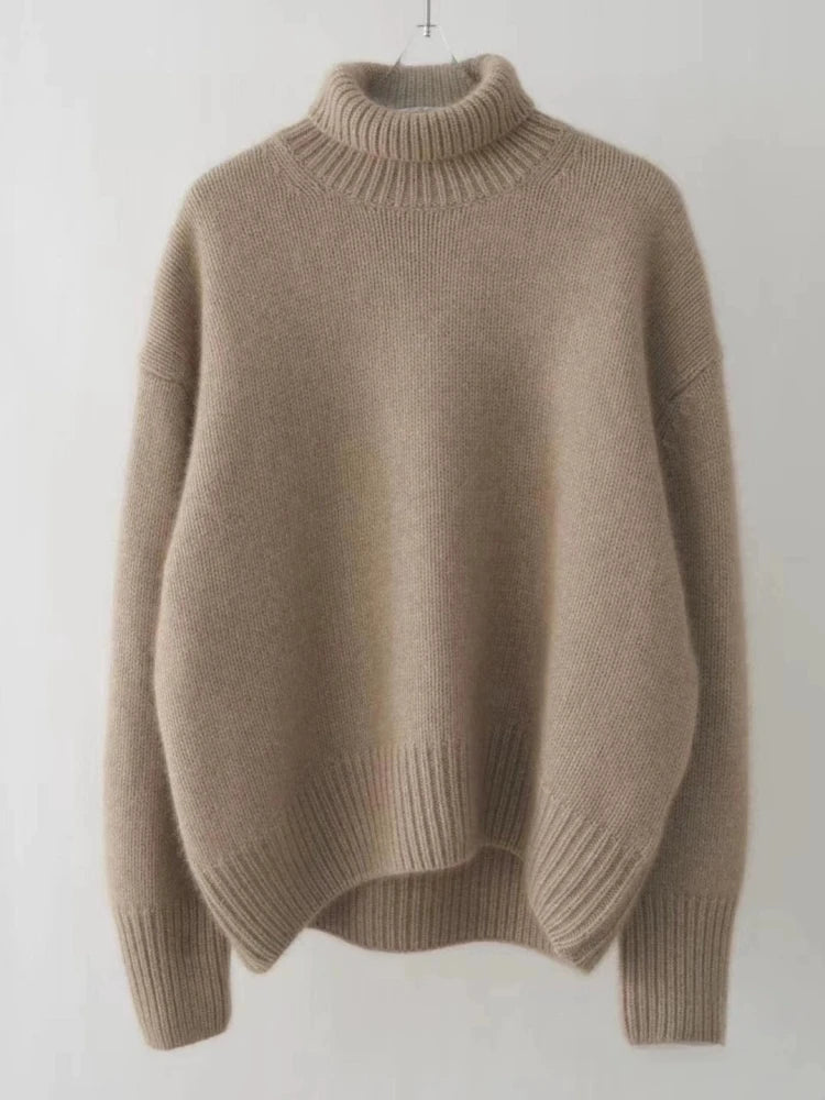 Relaxed Fit Merino Wool Knit Turtleneck