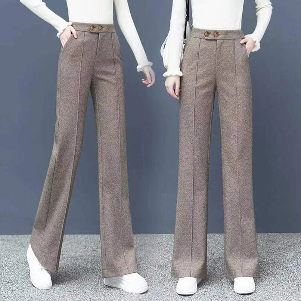Boot-Cut Wool-Blend Trouser