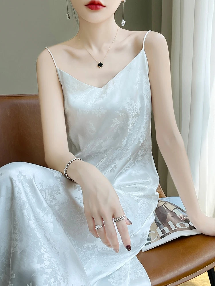 Satin Brocade Camisole Dress