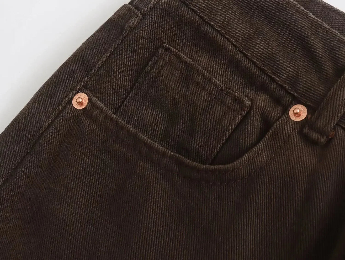 Straight-Leg Frayed Hem Pants