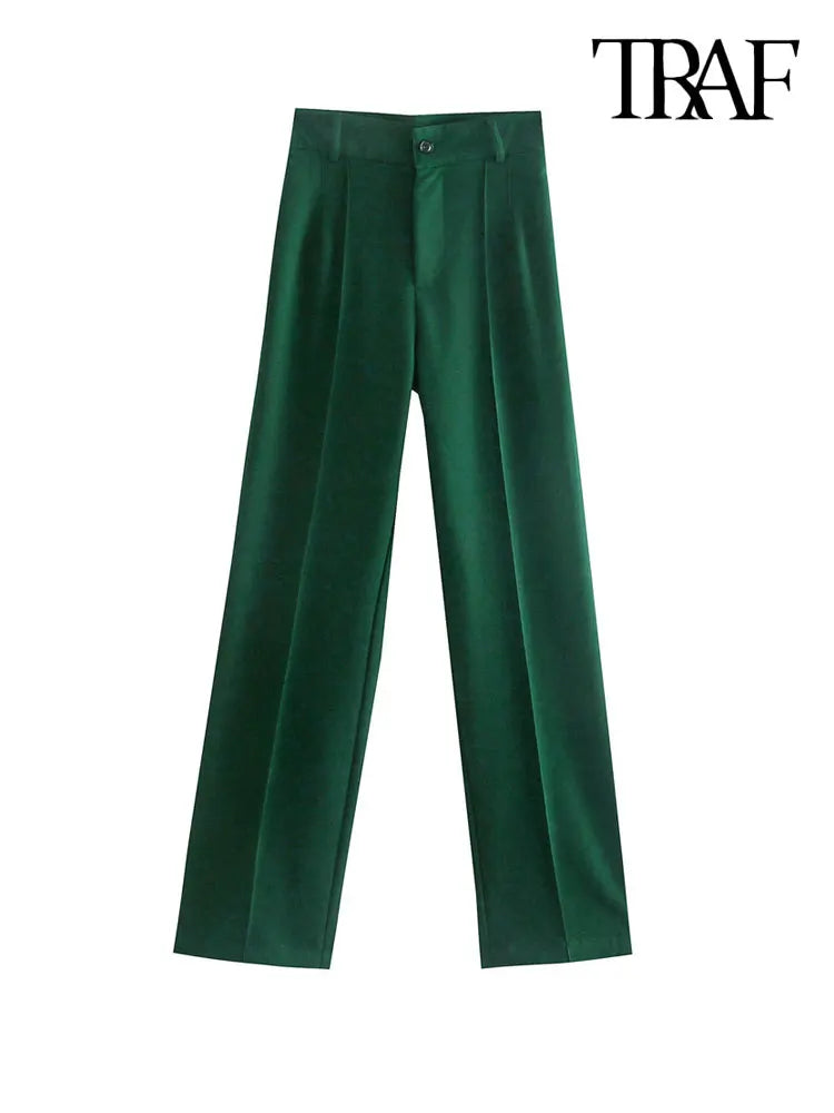 Traf Vintage Straight-Leg Trousers