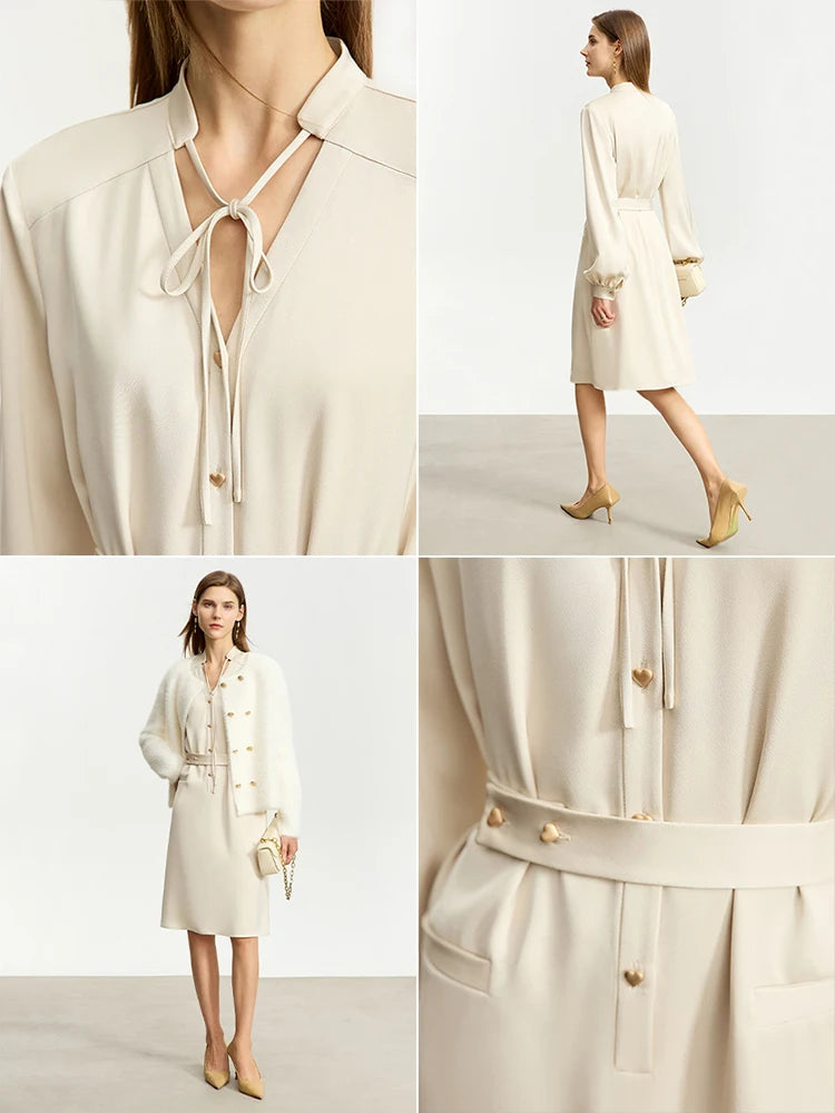 Amii Lantern-Sleeve Dress