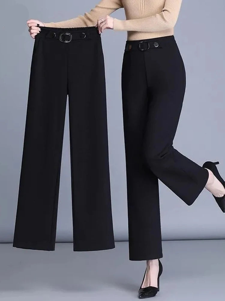 Wool Plaid Wide-Leg Trouser