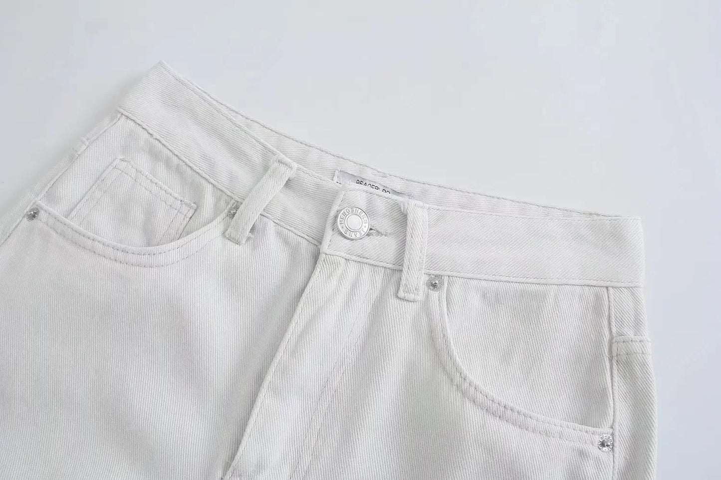 Straight-Leg Frayed Hem Pants