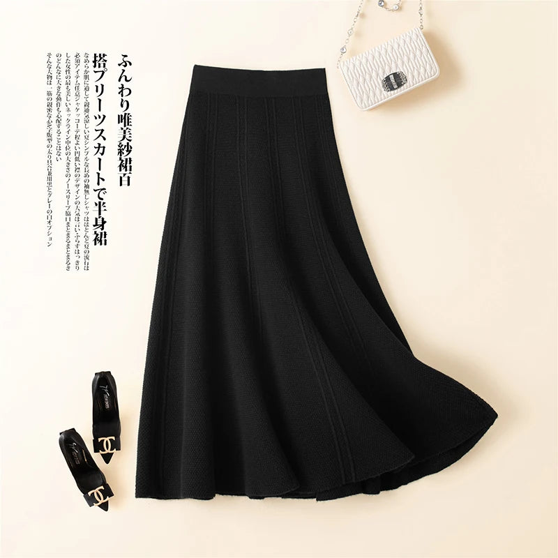 Beliarst Merino Wool Midi Skirt