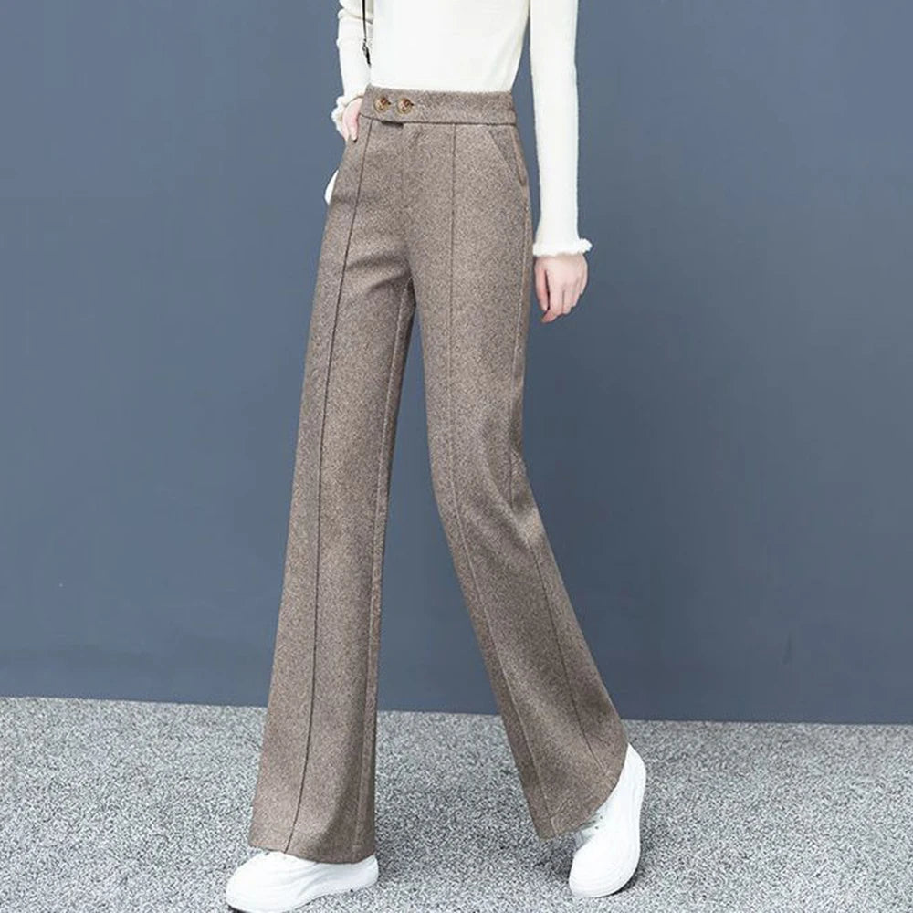 Boot-Cut Wool-Blend Trouser