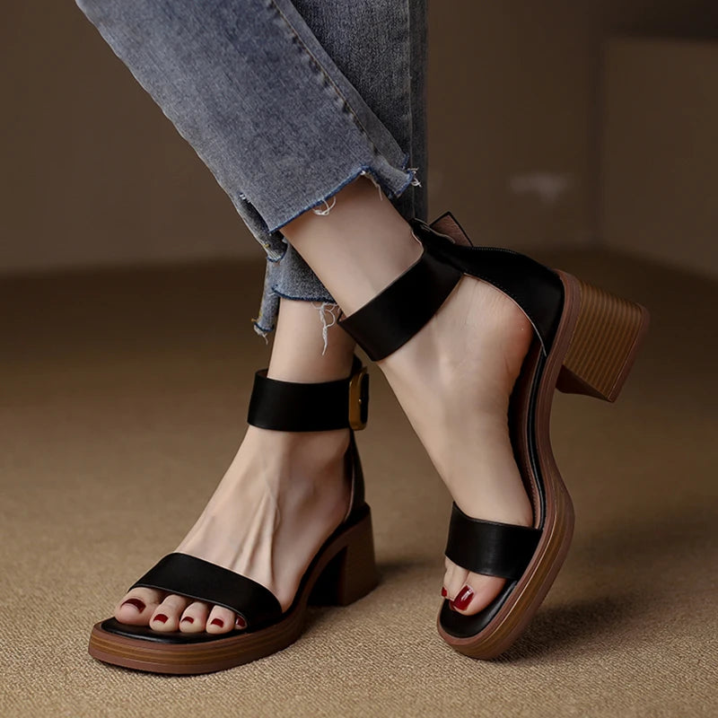 Leather Buckle Sandal