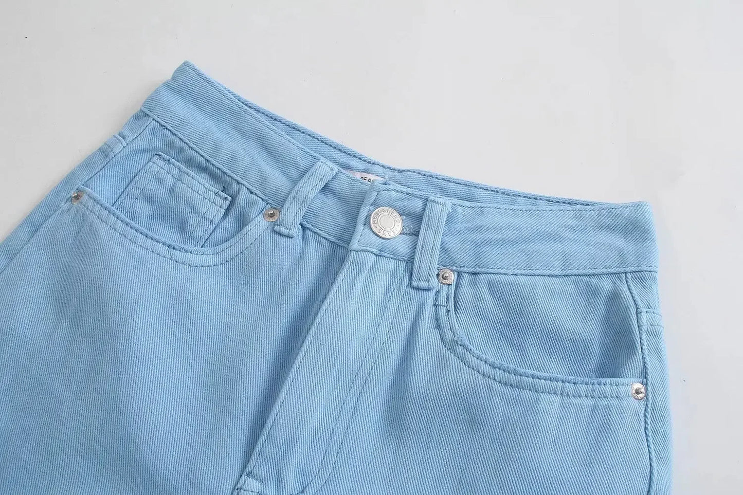 Straight-Leg Frayed Hem Pants