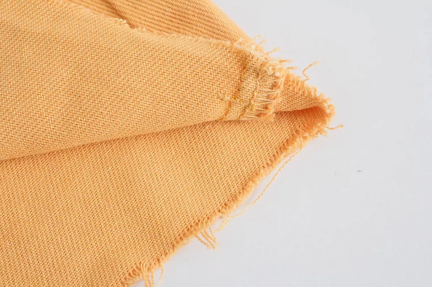 Straight-Leg Frayed Hem Pants
