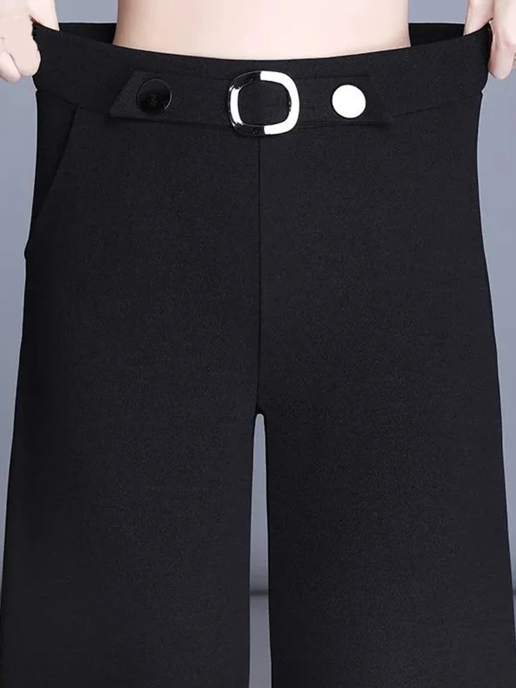 Wool Plaid Wide-Leg Trouser