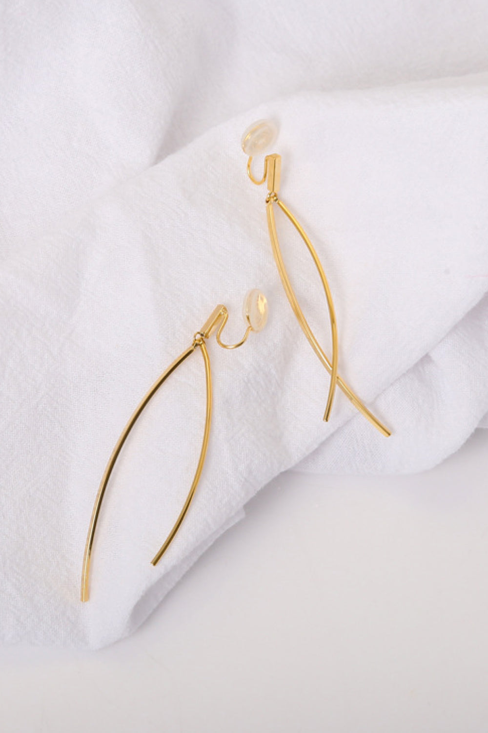 18k Gold Plated Clip-On Drop Earrings