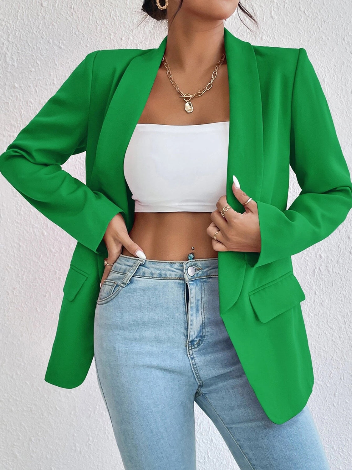 Shawl-Collar Summer Blazer