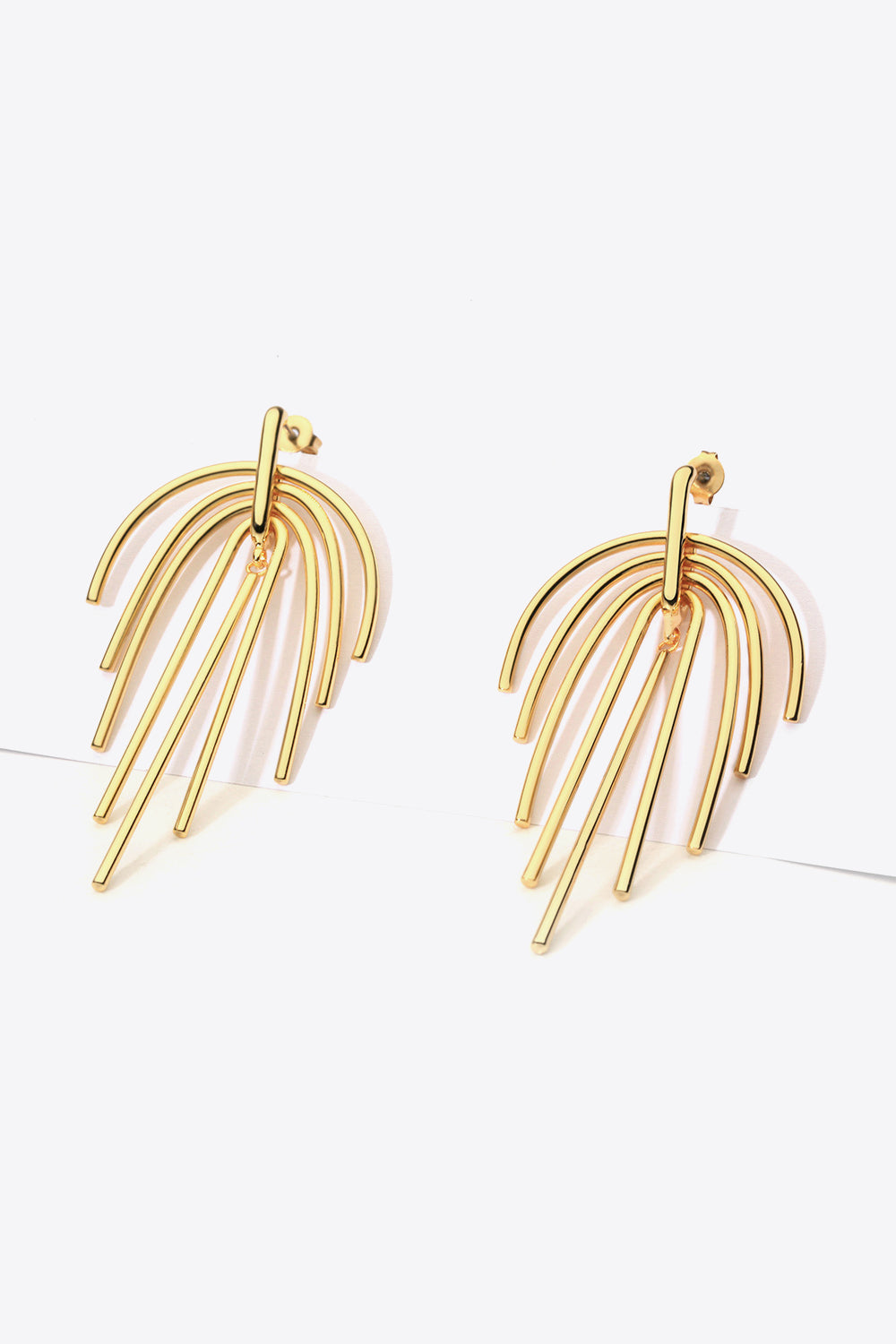 Abstract Palm Leaf Dangle Earrings