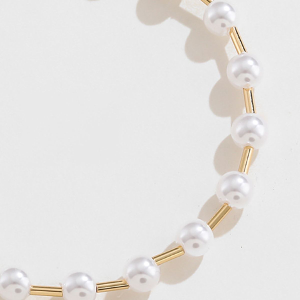 Gold-Plated Synthetic Pearl Bracelets