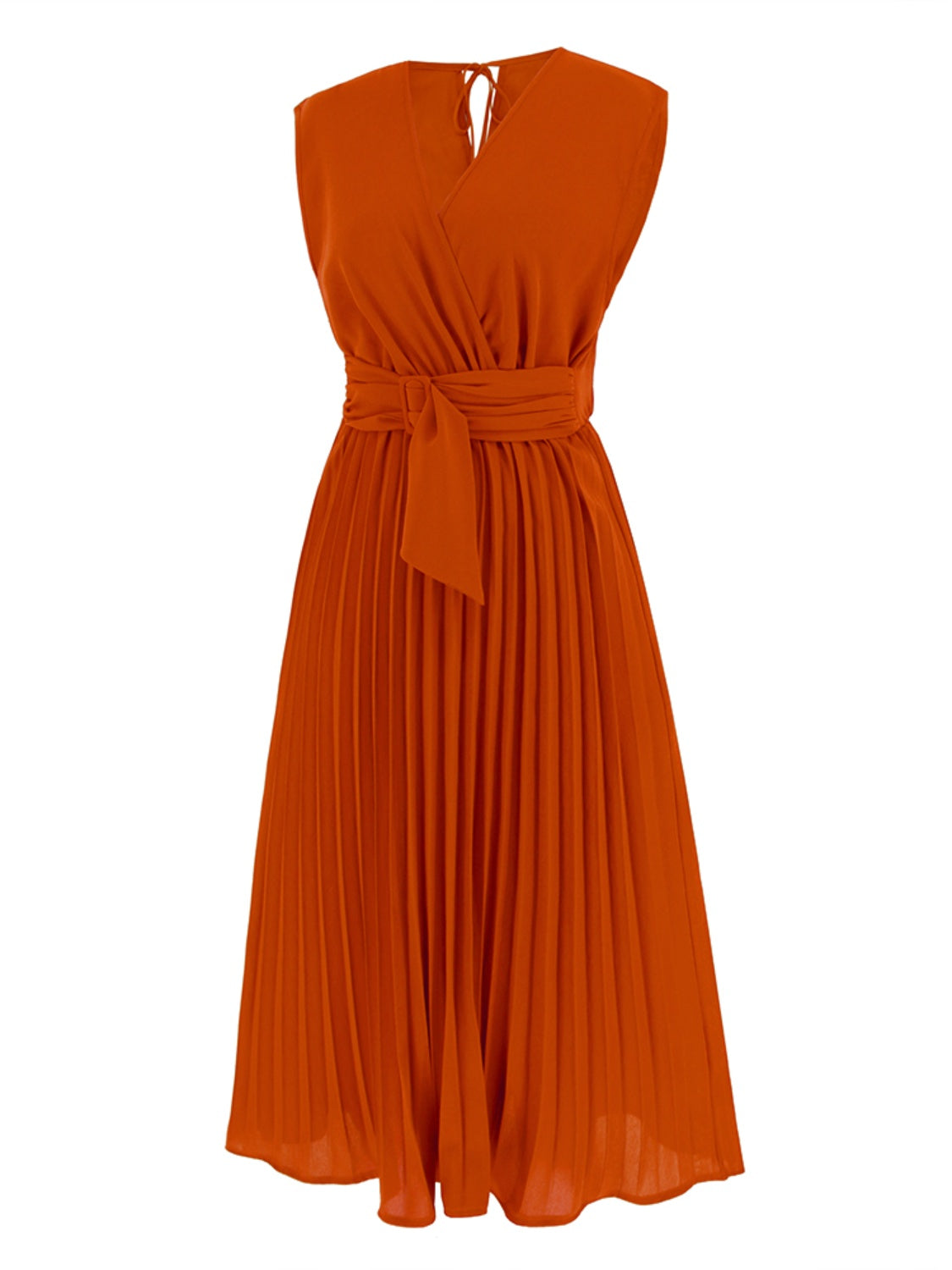 Pleated Sleeveless Dress