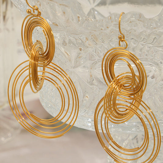 Gold-Plated Tiered Hoop Earrings