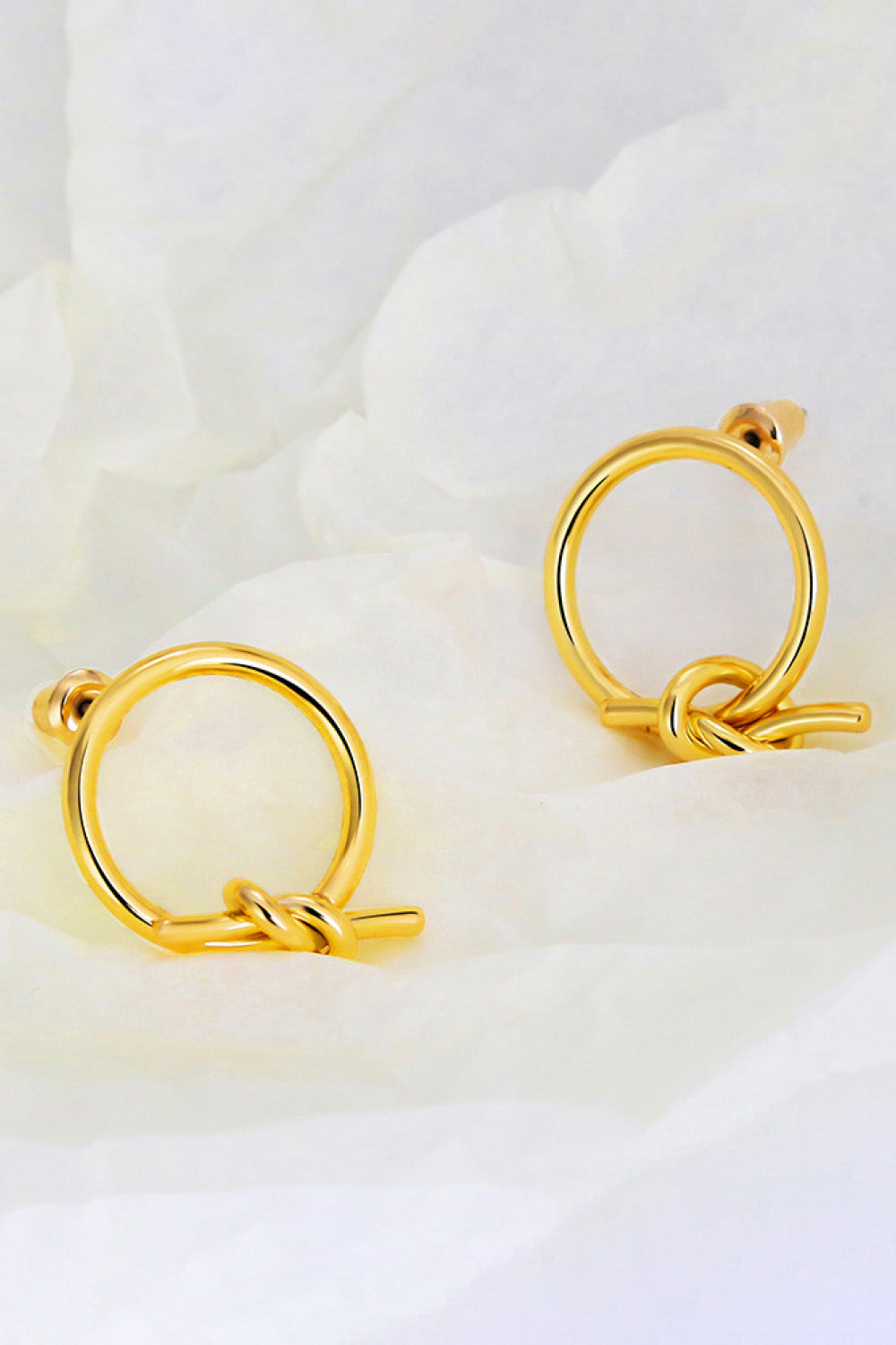 18k Gold-Plated Tied Hoop Earrings