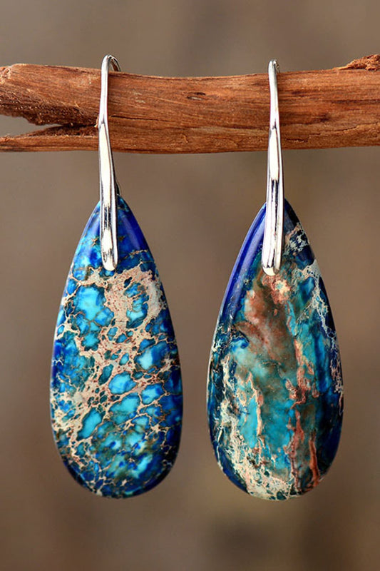 Handmade Teardrop Stone Dangle Earrings