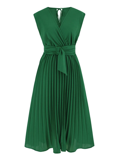 Pleated Sleeveless Dress